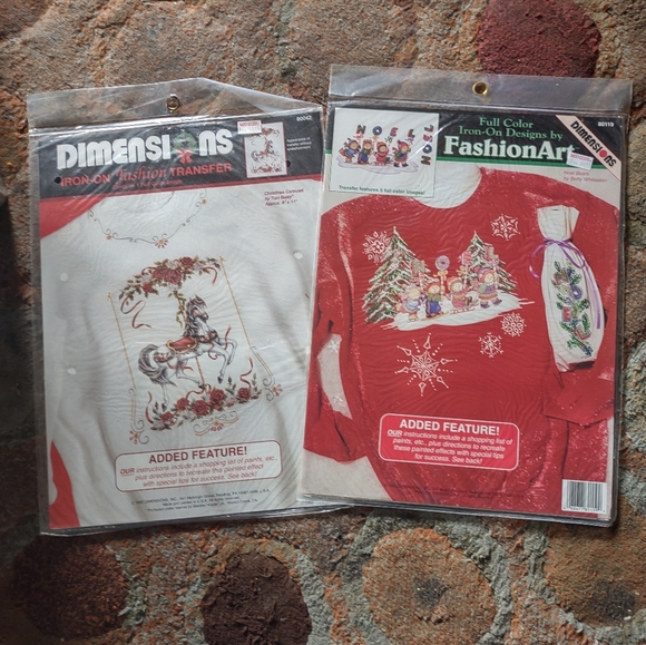 Dimensions iron on transfers Christmas vintage 80119 80021 - Picture 1 of 8